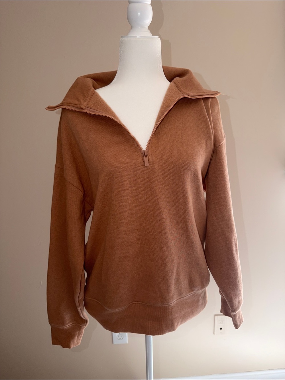 PINK Victoria's Secret Camel Brown Half-Zip Pullover